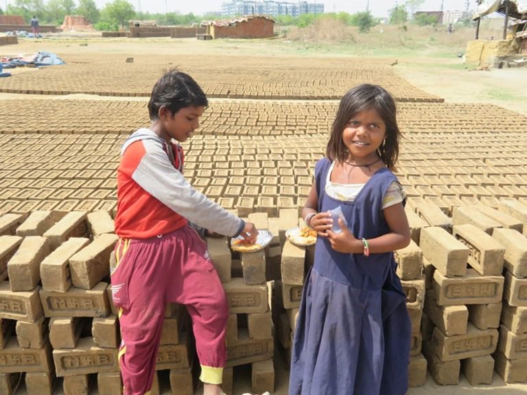Brick factory children